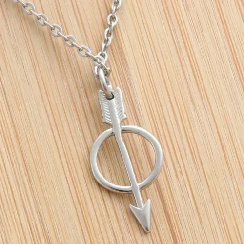 NTM2000 Feathered Arrow Pendant Punk Archery Necklace for Women in Stainless Steel