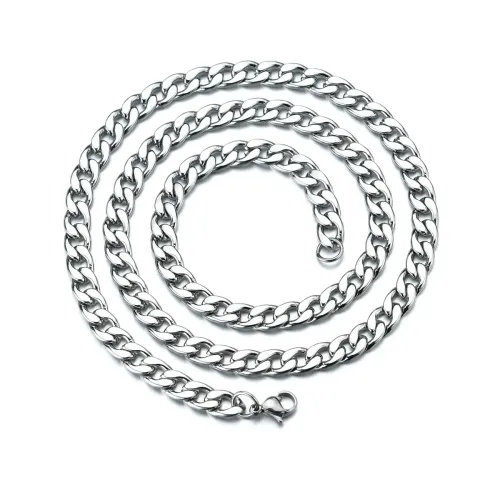 NTM1294 Hip Hop Stainless Steel Cuban Link Chain NK Necklace for Trendsetters