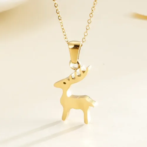 NTM2516 Cute Deer Necklace and Earring Set Fashion Jewelry Street Stall Collection