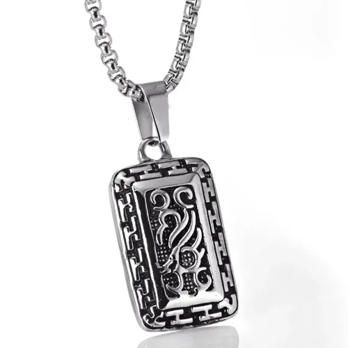 NTM2256 Long Military Dog Tag Pendant Unisex Stainless Steel Necklace
