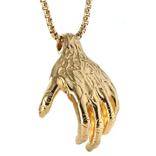 NTM2212 Stainless Steel Claw Pendant Necklace Men's Ghost Hand Charm