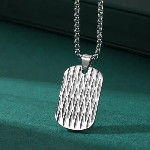 NTM1098 Cutting Edge Blade Pattern Stainless Steel Pendant Stylish Necklace Charm