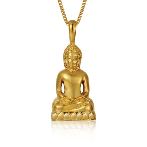 NTM3132 Gold Plated Stainless Steel Buddha Pendant for DIY Necklace Spiritual Jewelry