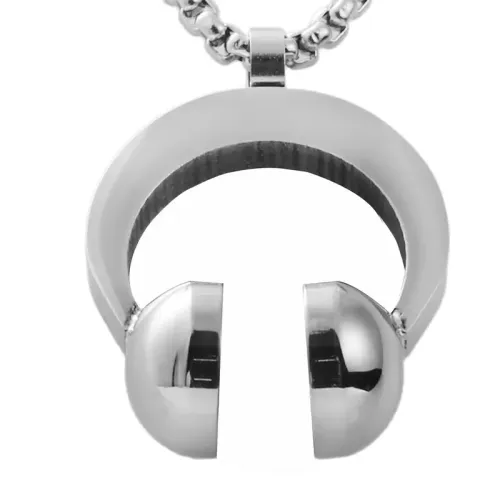 NTM1859 Headphone Pendant Necklace Stainless Steel Music Jewelry Charm