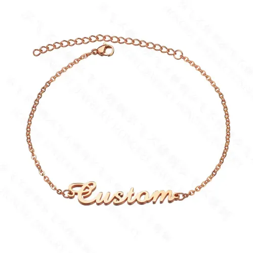 NTM3572 Custom Name Necklace Bracelet Set in 18K Stainless Steel Personalized Letter Pendant