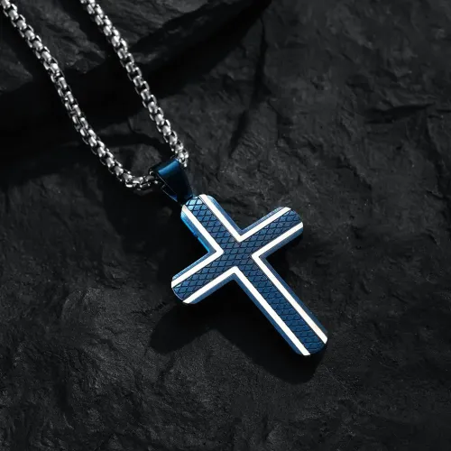 NTM1172 Stainless Steel Cross Necklace for Men Celebrity Street Style Pendant