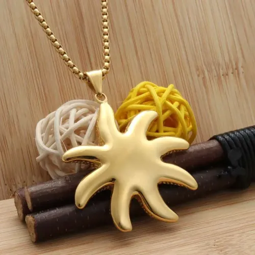 NTM1920 Starfish Pendant Punk Marine Stainless Steel Star Necklace