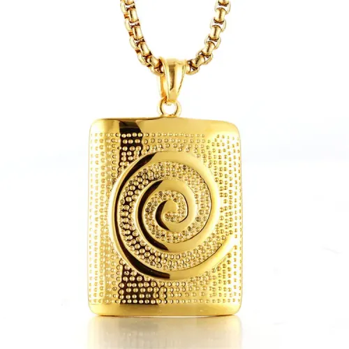 NTM2153 Spiral Snail Tag Pendant Hip Hop Necklace for Women Stainless Steel Animal Charm