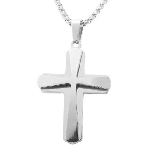 NTM1842 Cross Pendant Necklace Stainless Steel Crucifix Charm