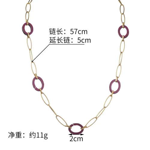 NTM3383 14K Gold Plated Circle Link Necklace for Women Stainless Steel Geometric Choker