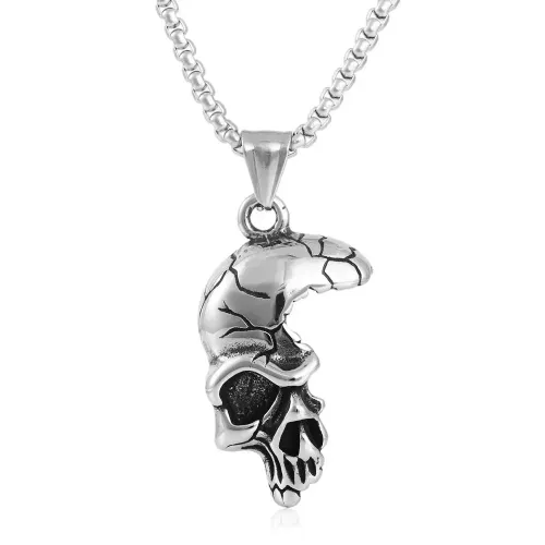 NTM1454 Skull Pendant Punk Necklace Stainless Steel Charm jewelry
