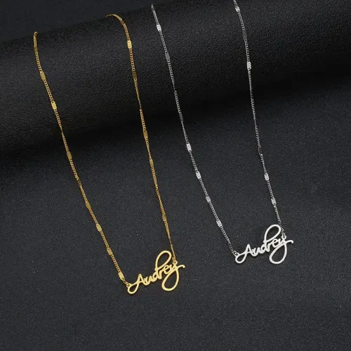 NTM3764 Women's 'S' Letter Necklace Stainless Steel English Initial Clavicle Pendant