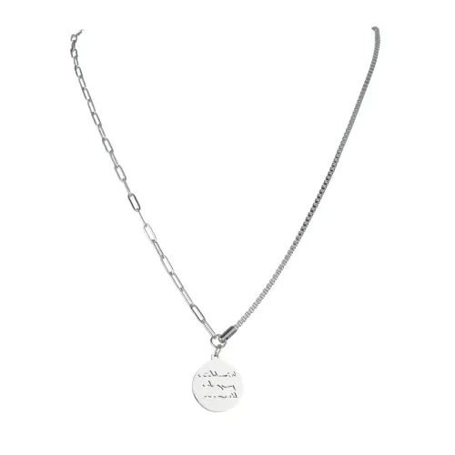 NTM3937 Stainless Steel Hollow engrave Pendant Necklace with Link Chain Sweater Jewelry