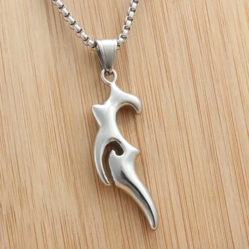 NTM1936 Flame Pendant Punk Stainless Steel Fire Necklace