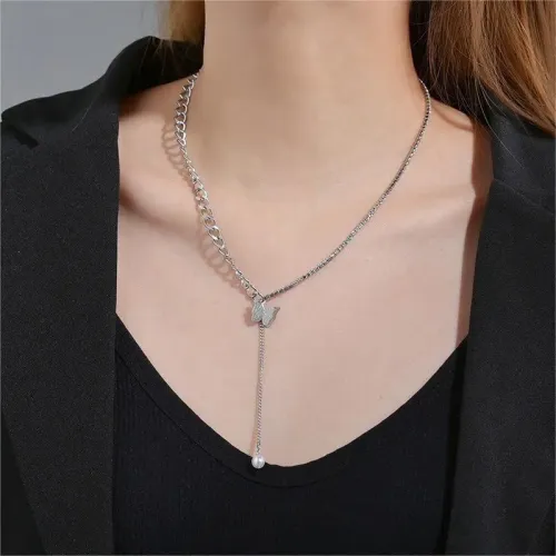NTM3679 Butterfly Pendant Necklace for Women Elegant Clavicle Chain Fashion Jewelry