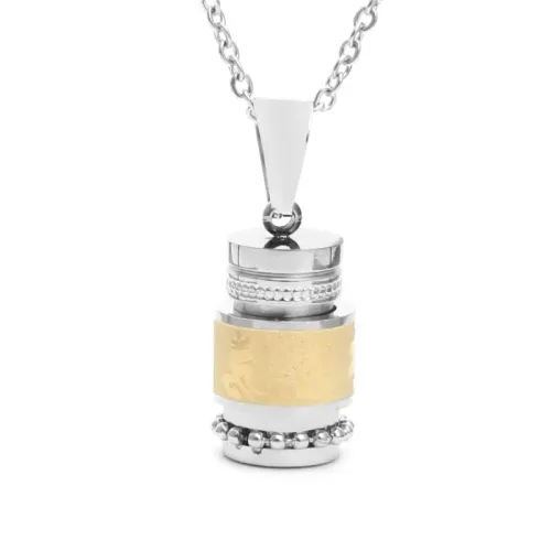 NTM2044 Perfume Bottle Pendant Stainless Steel Necklace for Holiday Gifts
