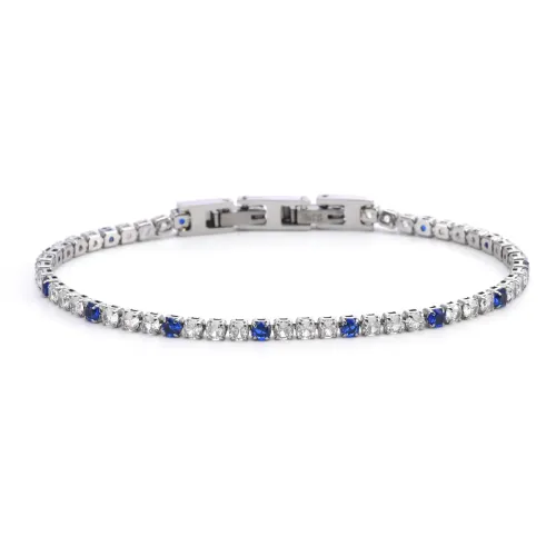 NTM3146 3mm Cubic Zirconia Tennis Chain Bracelet Stainless Steel Necklace Set for Women