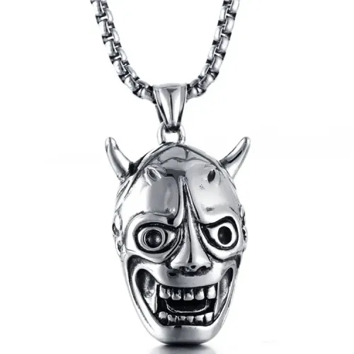 NTM2159 Unisex Skull Pendant Necklace Stainless Steel Hip Hop Rave Skull Charm