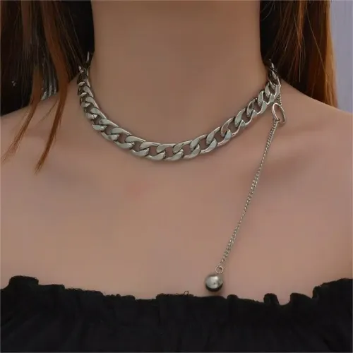 NTM3646 Stainless Steel Chunky Cuban Link Chain Hip Hop Punk Choker Necklace