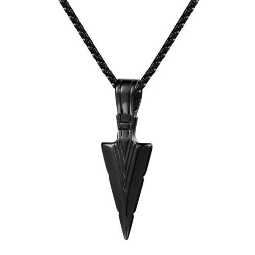NTM2171 Arrowhead Pendant Necklace Stainless Steel Spearhead Charm for Men Women