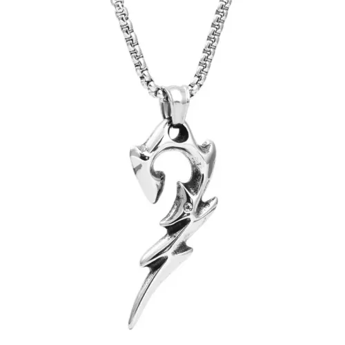 NTM2078 Flame Pendant Necklace for Men Stainless Steel Fire Charm