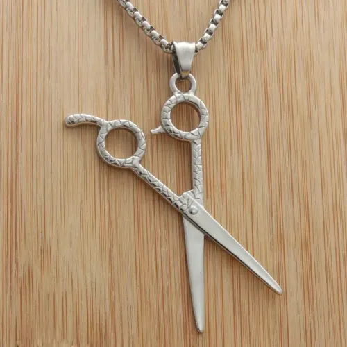 NTM1904 Scissor Pendant Punk Stainless Steel Hairdresser Necklace