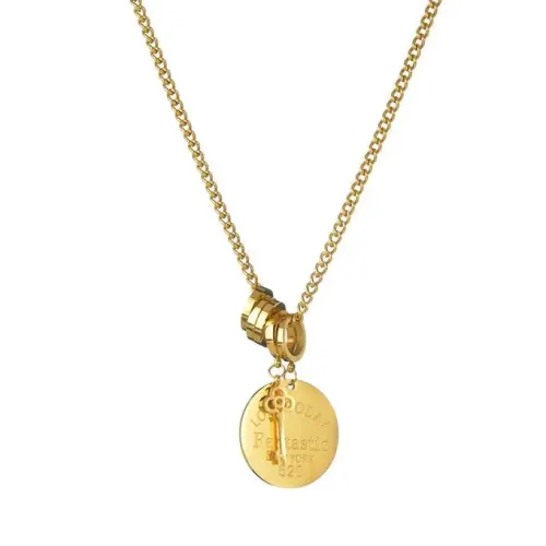 NTM3575 Stainless Steel Key Tag Necklace for Women Clavicle Chain Jewelry