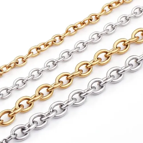 NTM2448 Stainless Steel O Chain with OT Clasp Pendant Women's Sweater Necklace Accessory