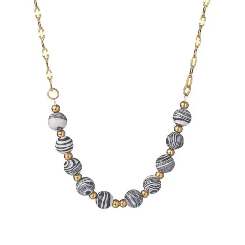 NTM3782 Elegant Chinese Style Macaron Beaded Necklace Women's OL Clavicle Chain