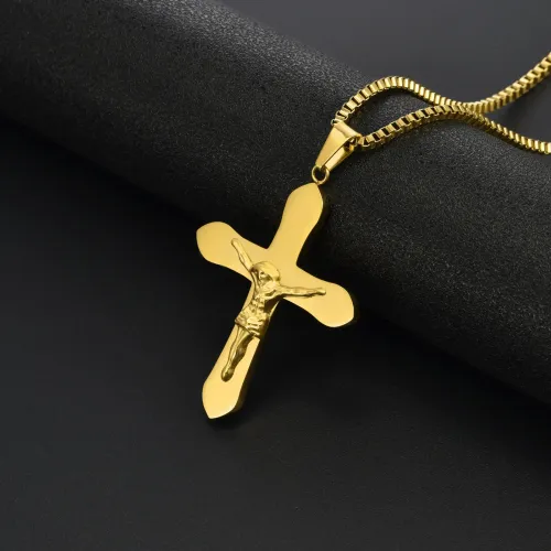 NTM3182 Men's Stainless Steel Cross Pendant DIY Necklace Sweater Chain Accessory