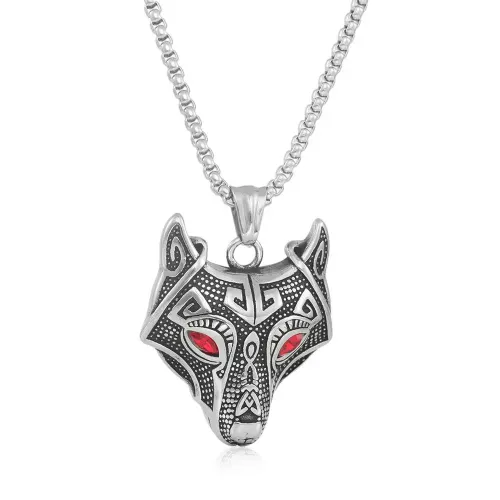NTM1373 Fox Pendant Necklace Punk Stainless Steel Animal Fox Charm