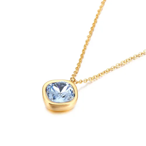 NTM2766 13mm Square Cubic Zirconia Necklace for Women Available in Multiple Colors
