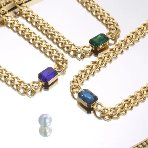 NTM3030 Elegant Stainless Steel Necklace Snake Chain Bracelet Set for Women