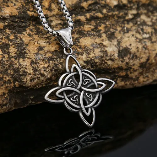 NTM957 Viking Celtic Knot Pendant, Men's Stainless Steel Necklace, Norse Jewelry, Celtic Necklace for Men, Durable Viking Accessory