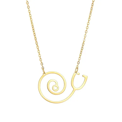 NTM1284 Geometric Letter Heart Shaped 'LOVE' Stainless Steel Necklace for Women