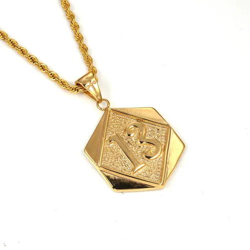 NTM3234 Gold Plated Dagger Pendant Stainless Steel Necklace DIY Charm Accessory