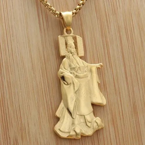 NTM1917 Qin Shi Huang Pendant Punk Emperor Stainless Steel Necklace