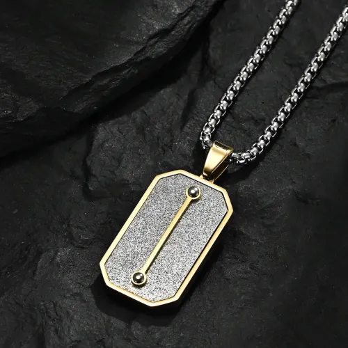 NTM1167 Hexagonal Tungsten Carbide Pendant Stainless Steel Hip Hop Necklace for Men