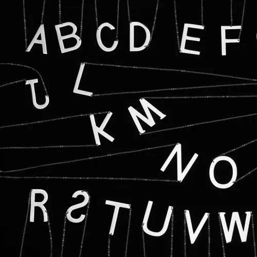 NTM2513 Stainless Steel Alphabet Letter Necklace Women's Short Pendant Sweater Chain