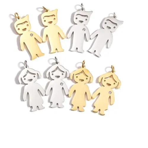 NTM3983 DIY Stainless Steel Cartoon Charm Pendant Handmade Necklace Bracelet Beading Kit