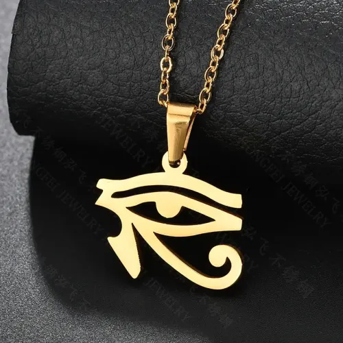 NTM3886 Eye of Horus Pendant Stainless Steel Egyptian Pharaoh Necklace