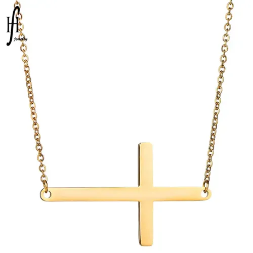 NTM3815 Stainless Steel Crown Necklace for Women, Geometric 18K Gold Plated Sweater Chain