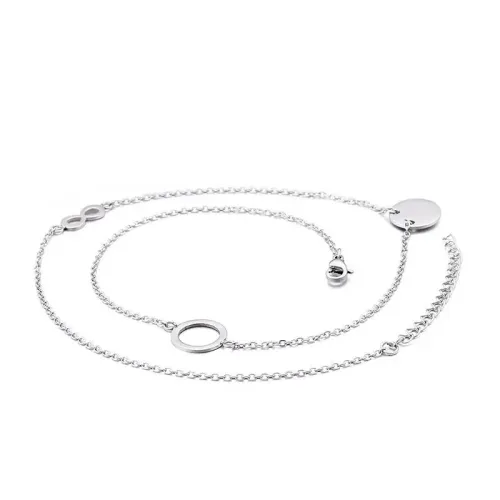 NTM2709 Infinity Clavicle Stainless Steel Fine Chain Necklace Perfect Qixi Festival Gift