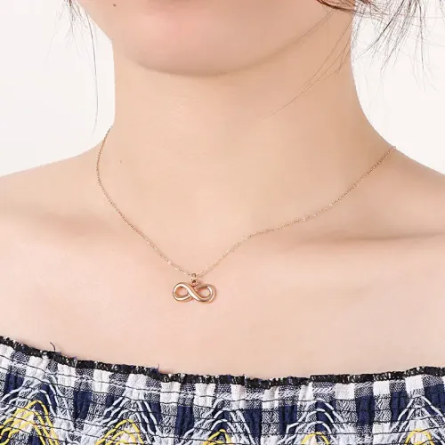 NTM2544 18K Gold Plated Infinity Stainless Steel Necklace Women's Clavicle Pendant Best Friends Gift