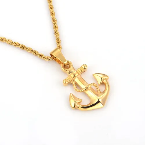 NTM3239 18K Gold Plated Stainless Steel Pendant Necklace for Men Premium DIY Material