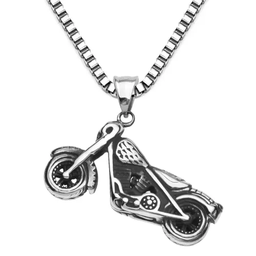 NTM2329 Motorcycle Engine Pendant Necklace Stainless Steel Biker Charm