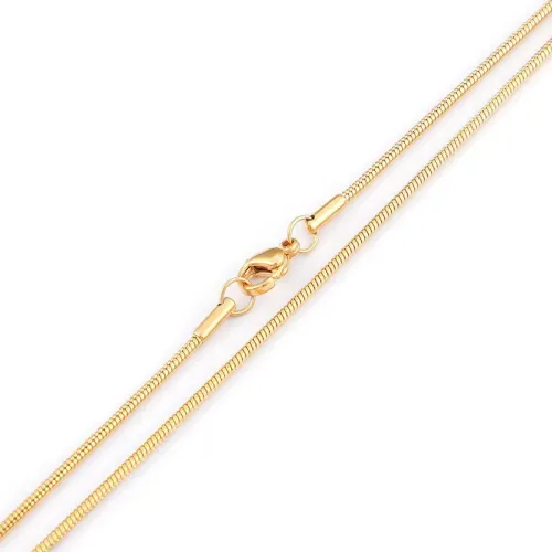 NTM2445 Unisex Stainless Steel Round Snake Chain Necklace Versatile Accessory for Men Women