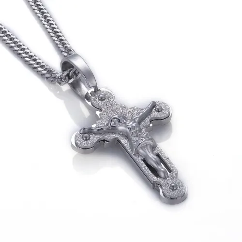 NTM3181 Men's Stainless Steel Cross Pendant DIY Hip Hop Necklace Charm