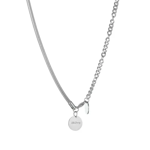 NTM3696 Stainless Steel engrave Hip Hop Clavicle Chain Dual Round Tag Necklace