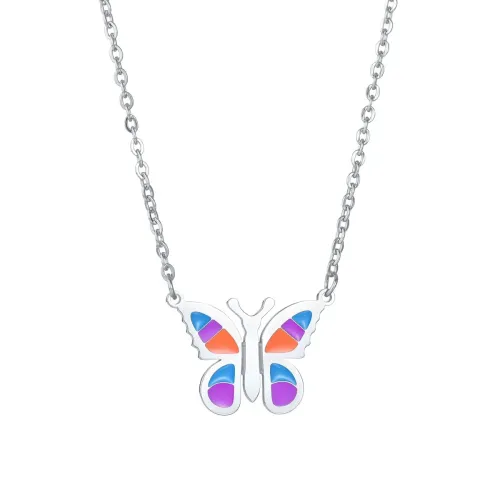 NTM1324 Butterfly Stainless Steel Necklace Elegant Pendant Design